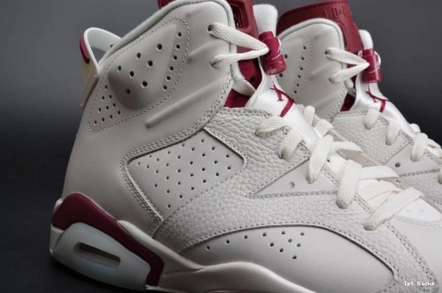 Jordan Retro 6 white Maroon 384664-116 Air 0727